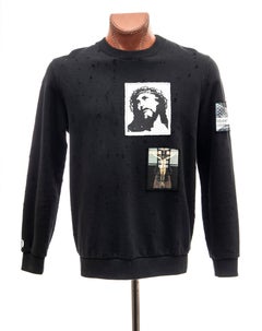 Riccardo Tisci for Givenchy Black Men's Distressed Sweatshirt, Spring 2016