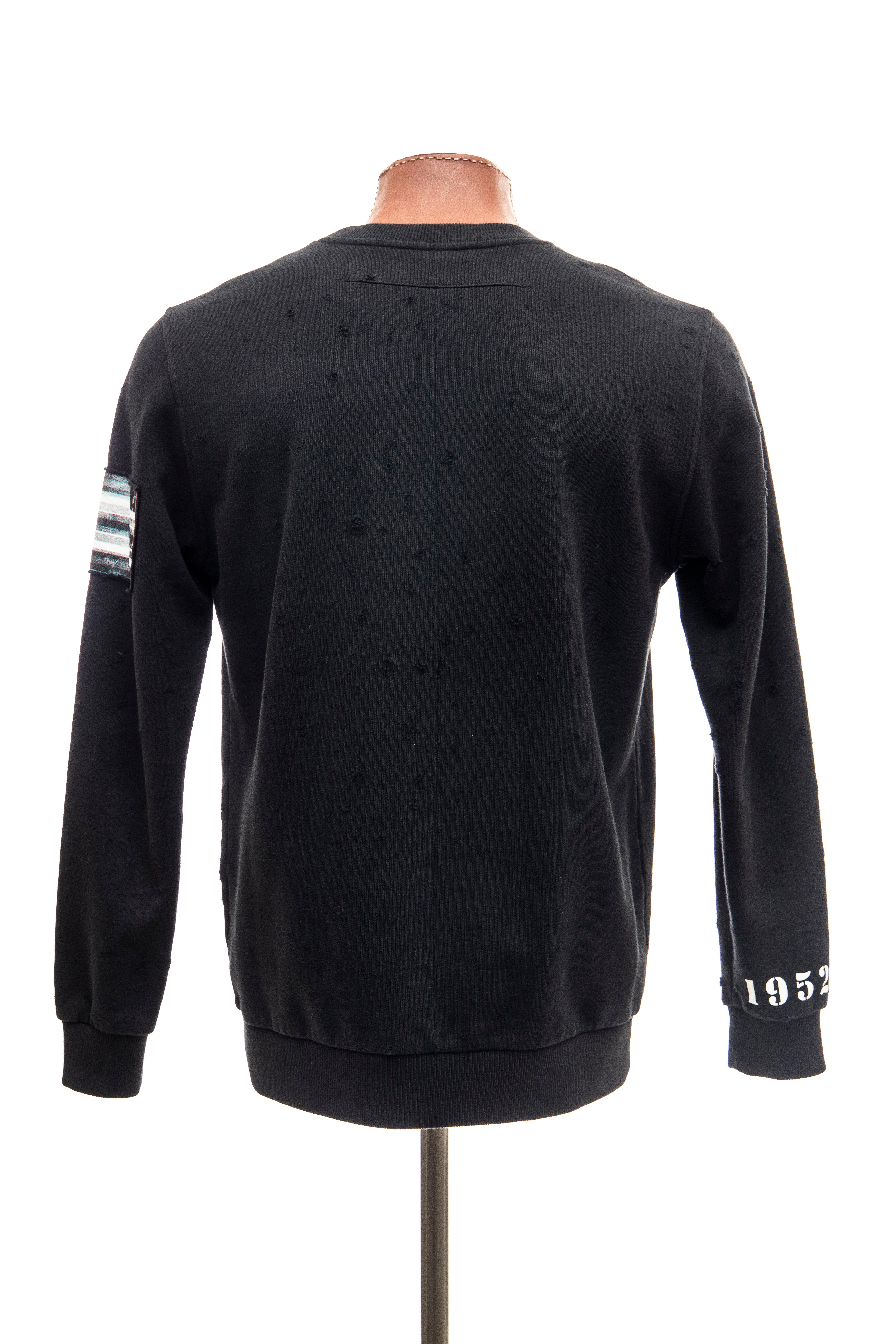 Riccardo Tisci for Givenchy Black Men's Distressed Sweatshirt, Spring 2016 For Sale 1