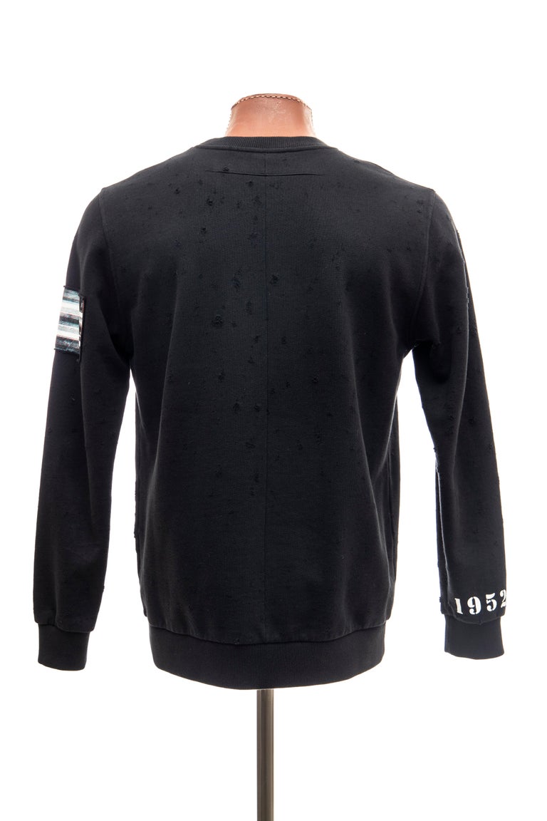 Riccardo Tisci for Givenchy Black Men's Distressed Sweatshirt, Spring ...