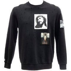 Riccardo Tisci for Givenchy Black Men's Distressed Sweatshirt, Spring 2016