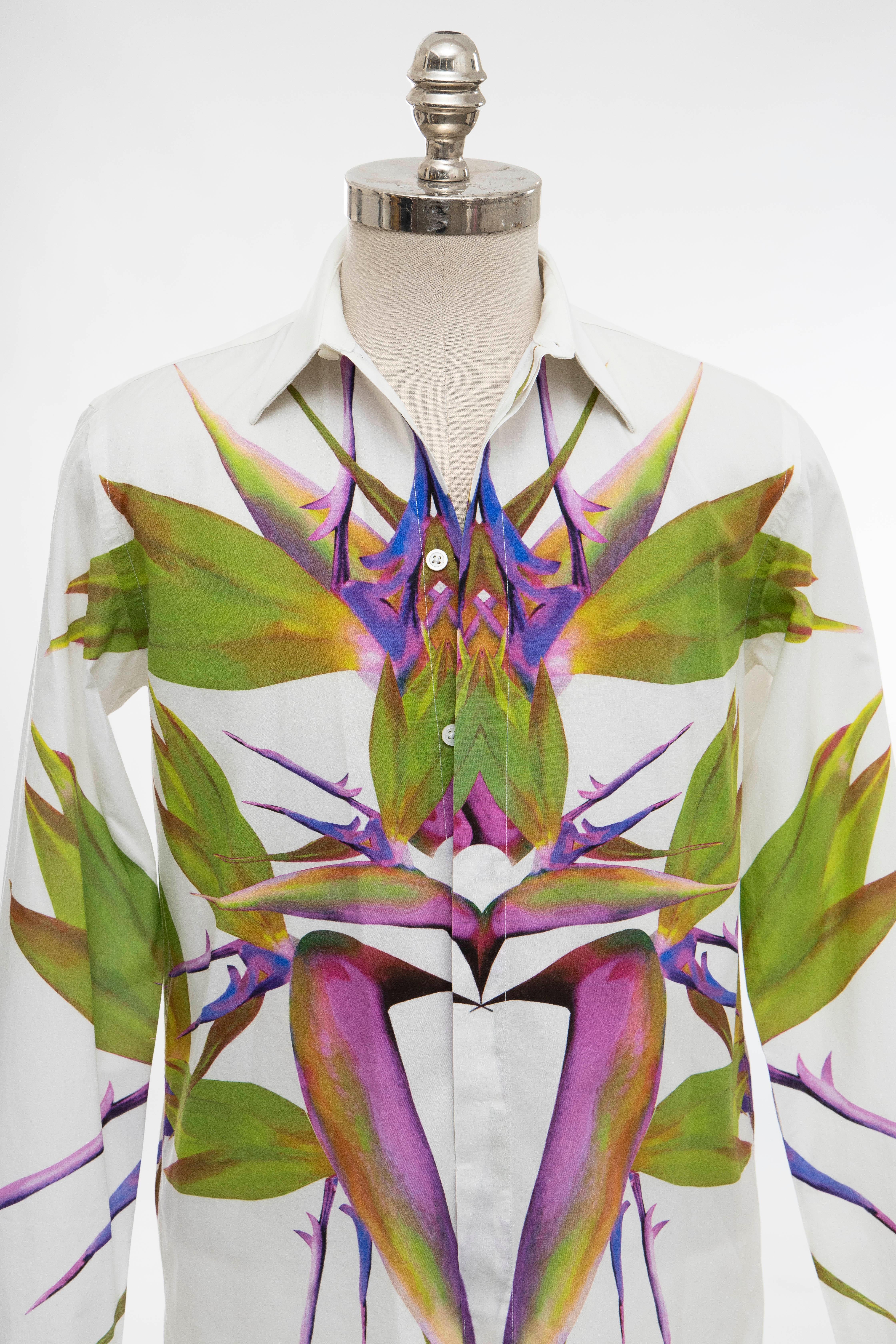 Riccardo Tisci for Givenchy Men's Cotton Birds of Paradise Shirt, Spring 2012 5