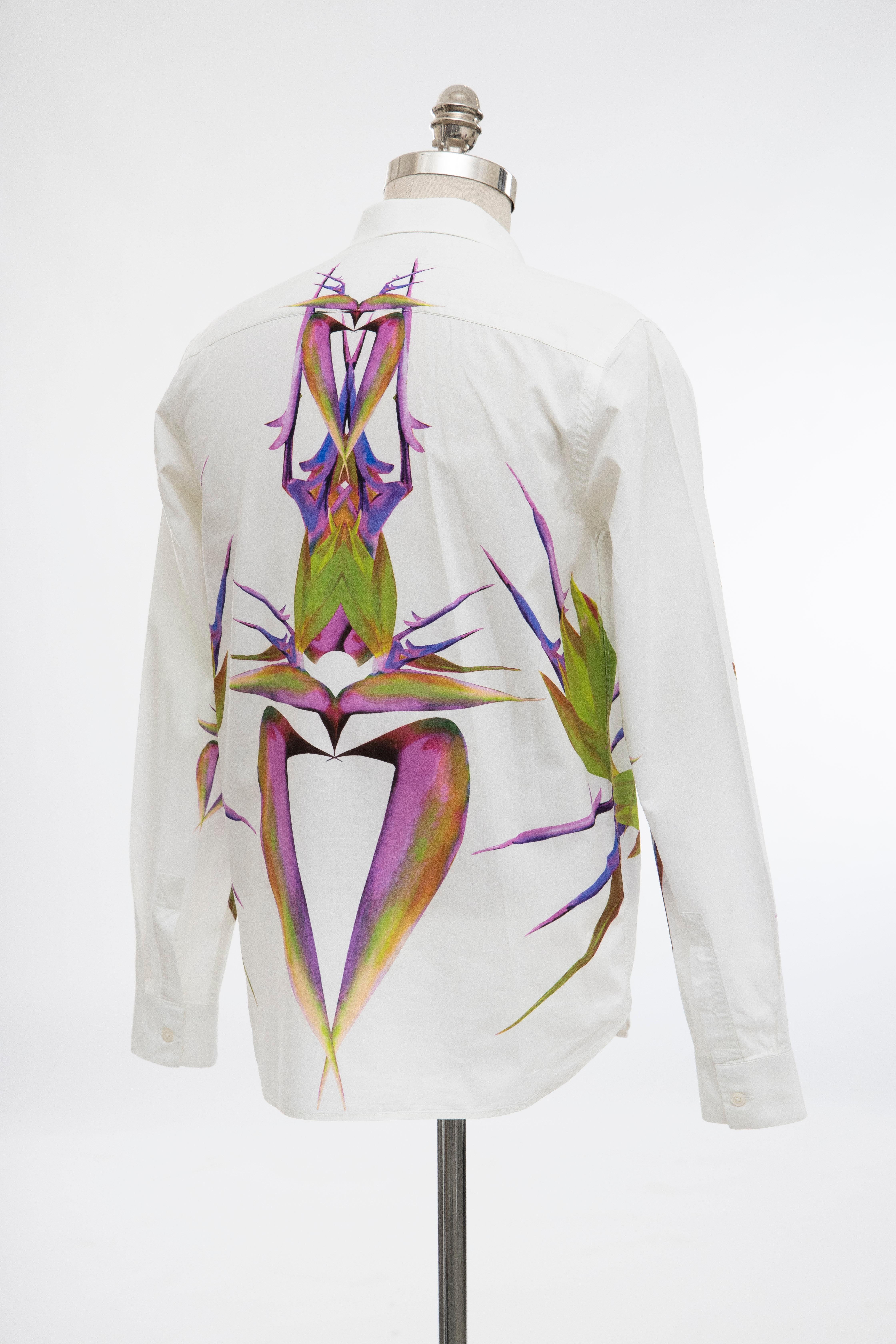 Riccardo Tisci for Givenchy Men's Cotton Birds of Paradise Shirt, Spring 2012 In Excellent Condition In Cincinnati, OH