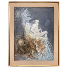 Peinture abstraite à l'huile sur toile Riccardo Tommasi Ferroni (1934-2000)