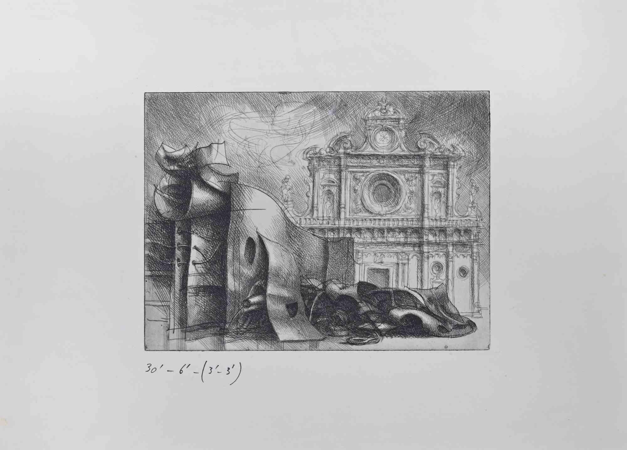 Catedral es un aguafuerte realizado por el artista italiano Riccardo Tommasi Ferroni (1934-2000).

El estado de conservación es bueno.

El estilo de Tommasi Ferroni es reconocible en el tramado fluido, en los negros profundos y en los temas