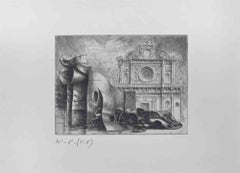 Cathedral - Etching by Riccardo Tommasi Ferroni - 1970s