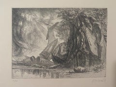 Crash D'Avion - Radierung von Riccardo Tommasi Ferroni - 1970er Jahre