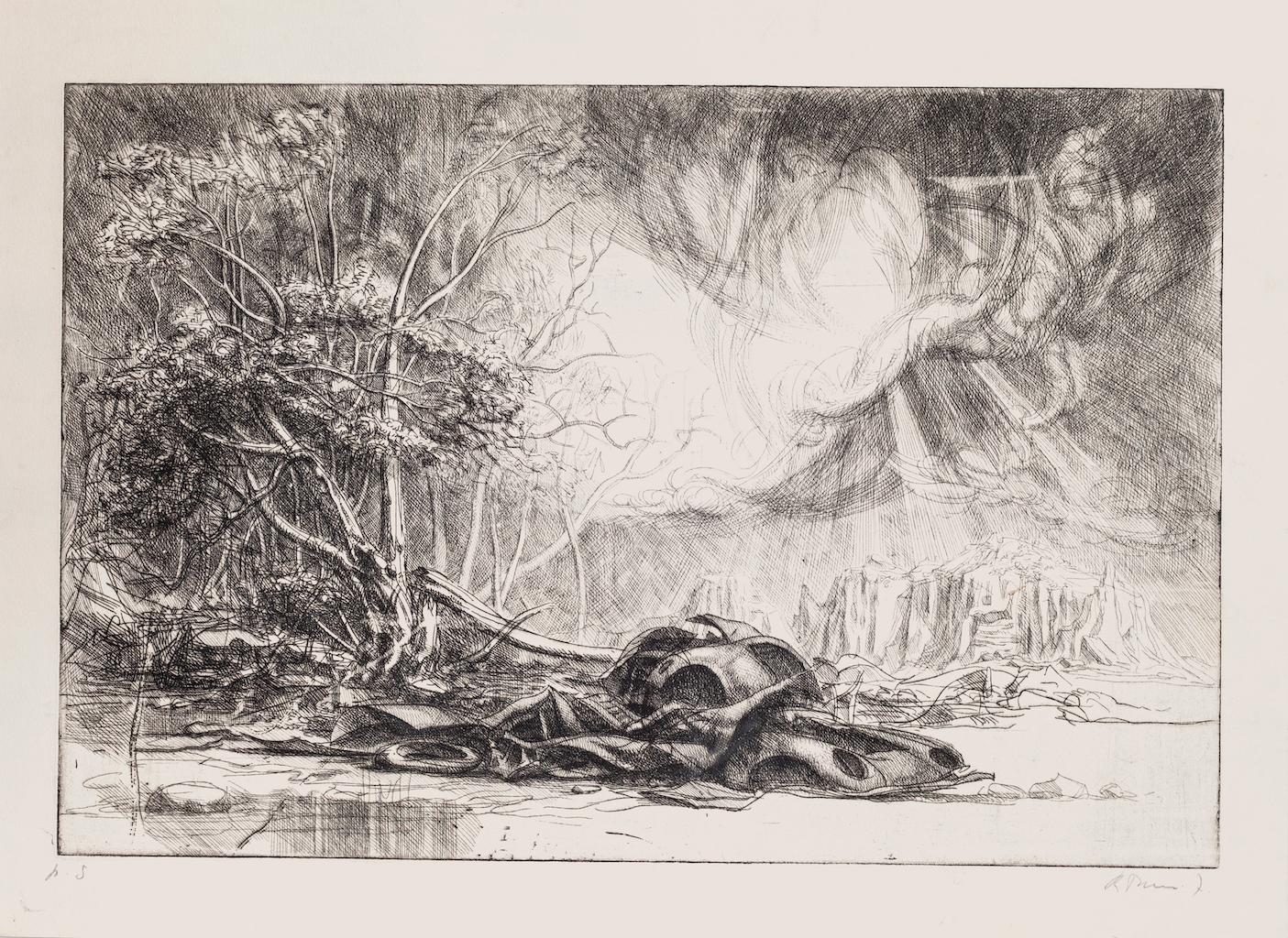Nature Prevails - Original Etching by Riccardo Tommasi Ferroni - 1970s