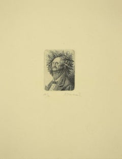 Portrait - Gravure originale de Riccardo Tommasi Ferroni - 1965