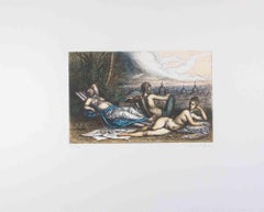 Tempo di relax con vista su Roma - Acquaforte di Tommasi Ferroni - Anni '70