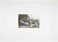 Tempo di relax con vista su Roma - Acquaforte di Tommasi Ferroni - Anni '70