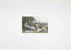 Relaxing Time with View of Rome - Etching by Tommasi Ferroni - 1970s