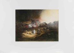 L'assaut - Gravure de Tommasi Ferroni - années 1970