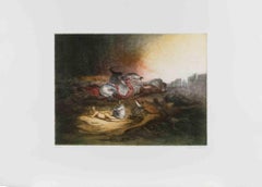 Riccardo Tommasi Ferroni - Der Überfall - Radierung von Tommasi Ferroni - 1970er Jahre Der Überfall - Radierung von Tommasi Ferroni - 1970er Jahre