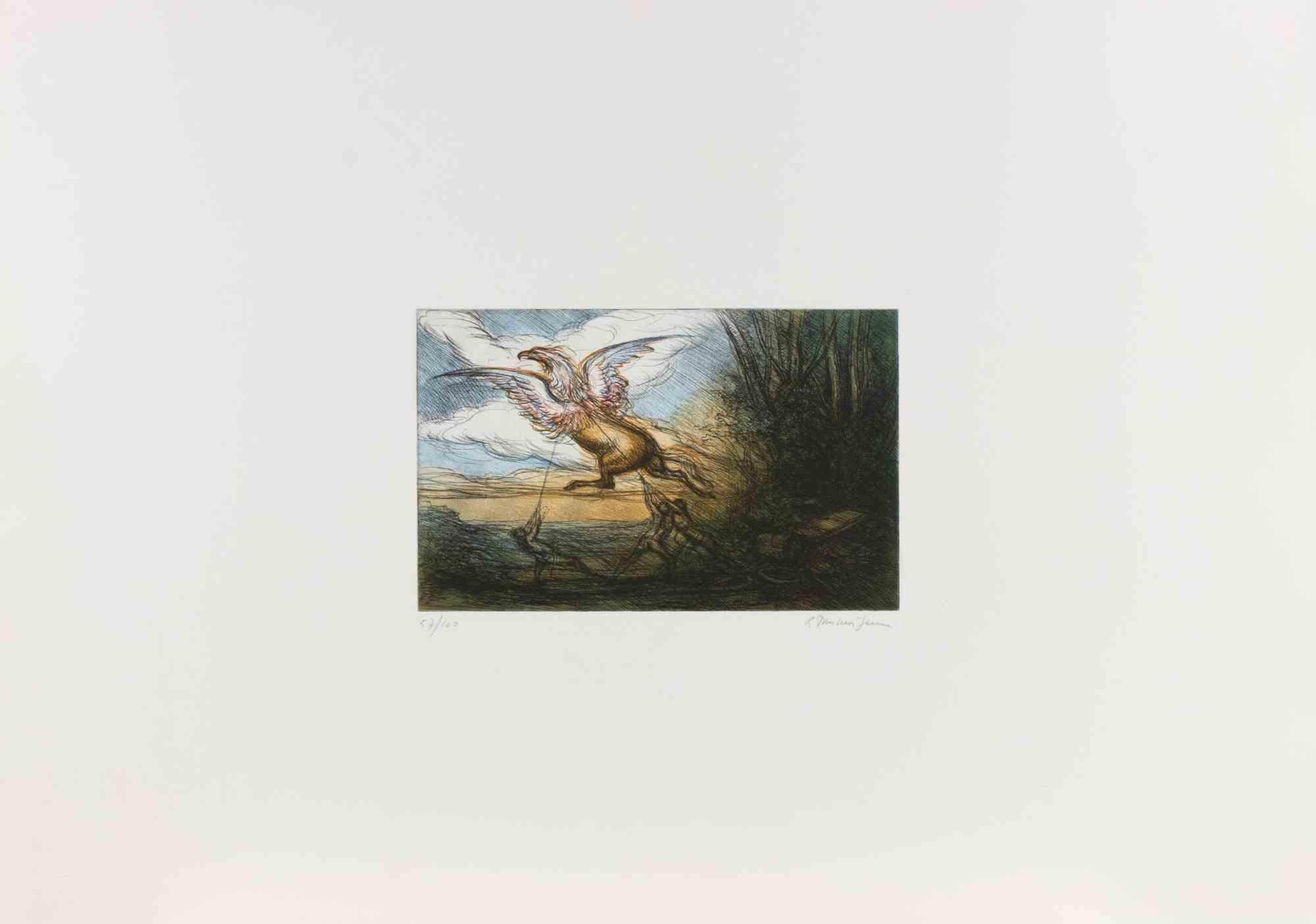 The Capture of the Griffin - Etching by Tommasi Ferroni - 1970s