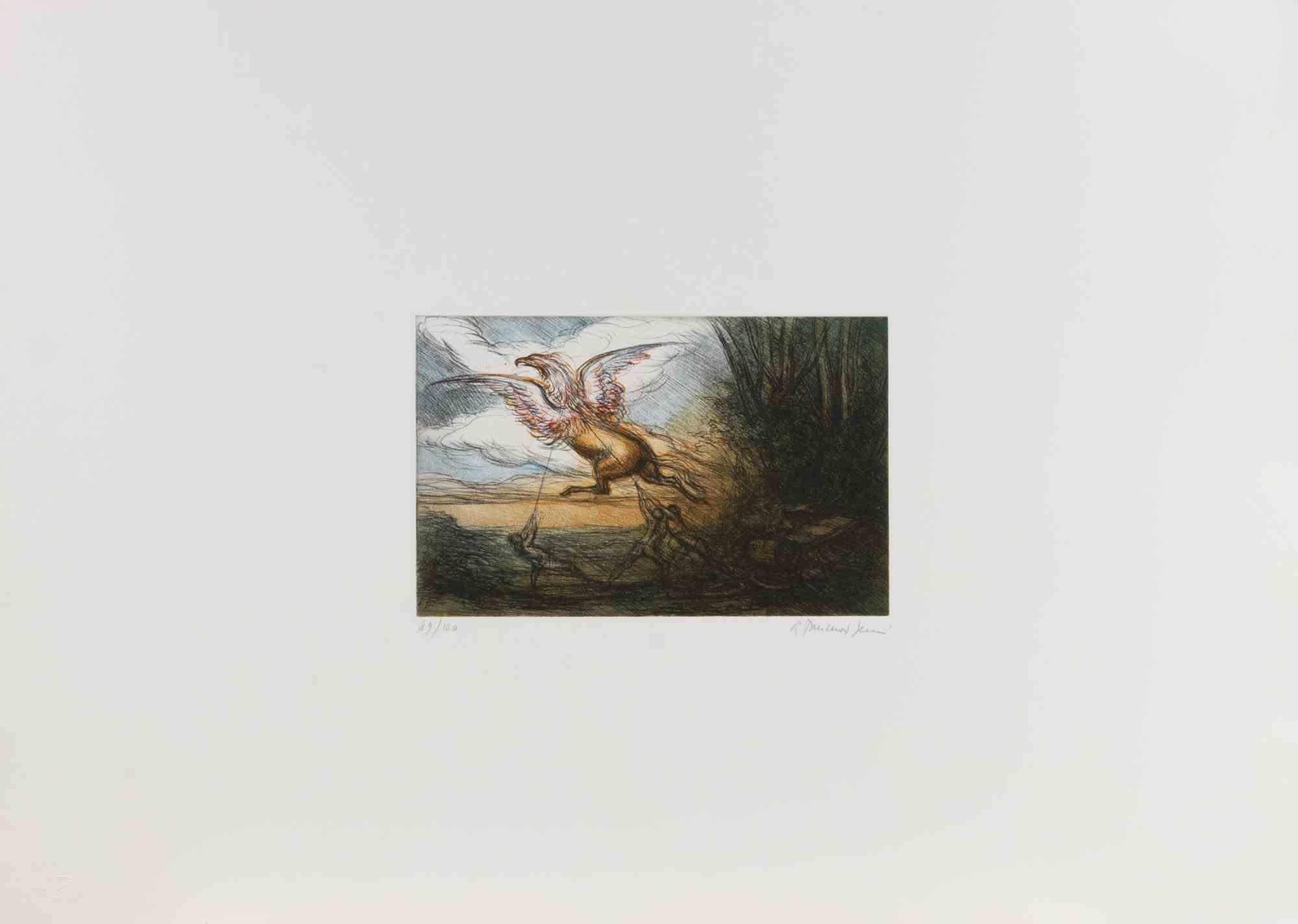 The Capture of the Griffin - Etching by Tommasi Ferroni - 1970s