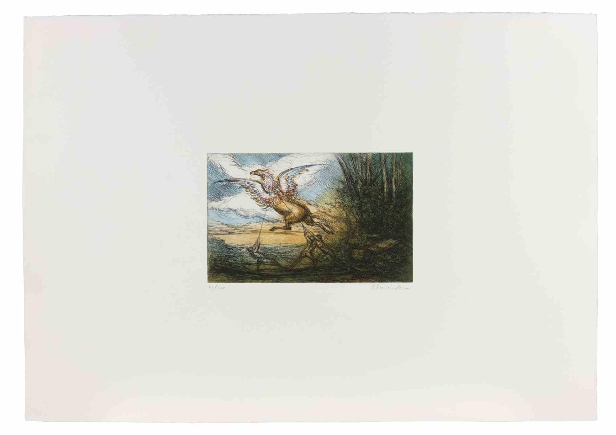 The Capture of the Griffin - Etching by Tommasi Ferroni - 1970s