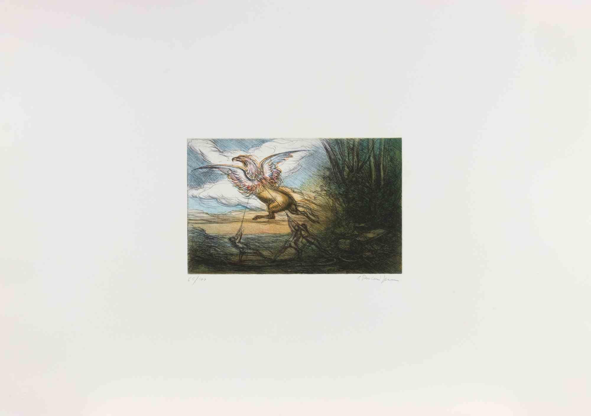The Capture of the Griffin - Etching by Tommasi Ferroni - 1970s