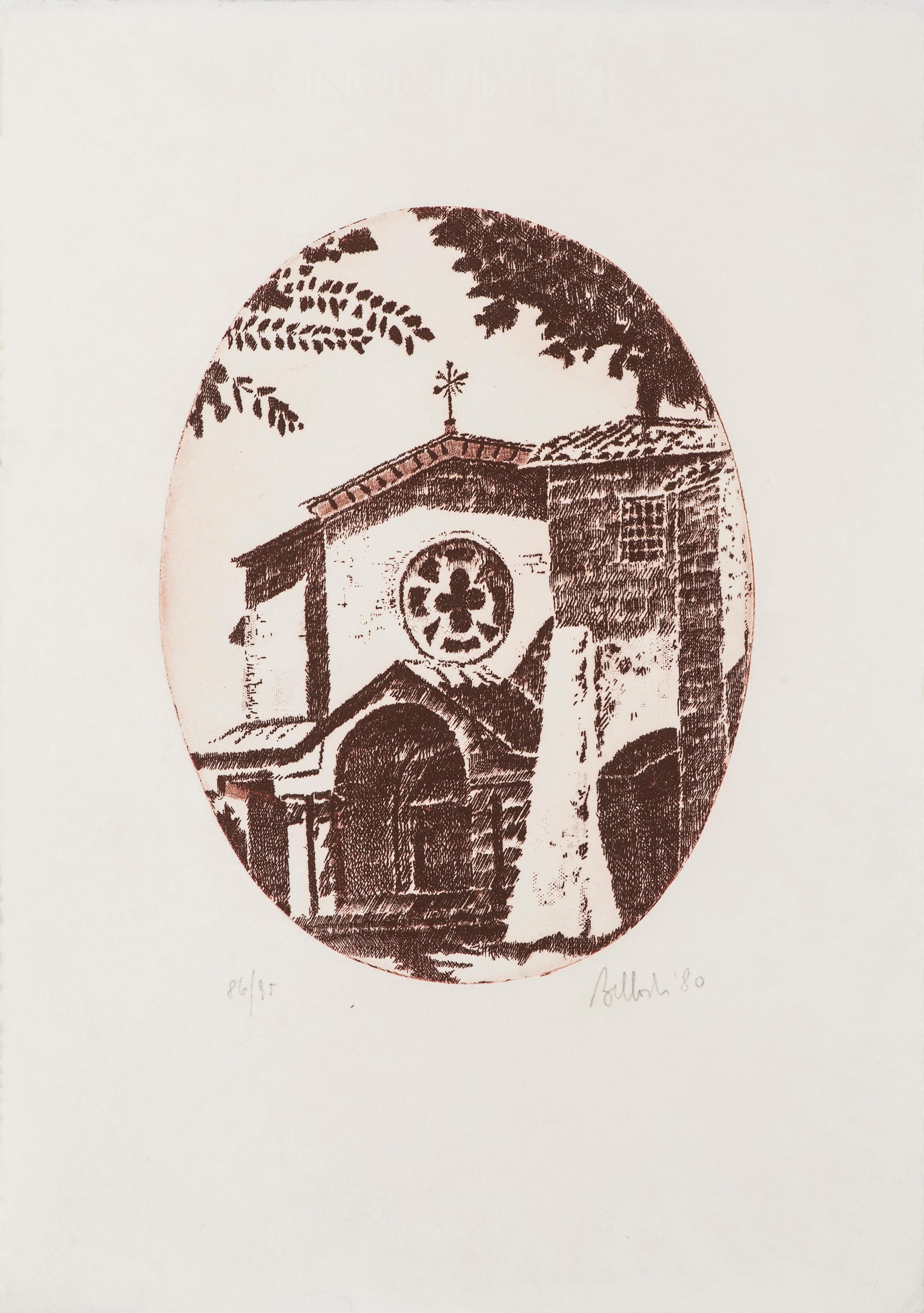 The Church - Original-Radierung von Riccardo Tommasi Ferroni - 1980
