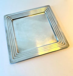 Vassoio in argento Art Deco di Ricci Argentieri