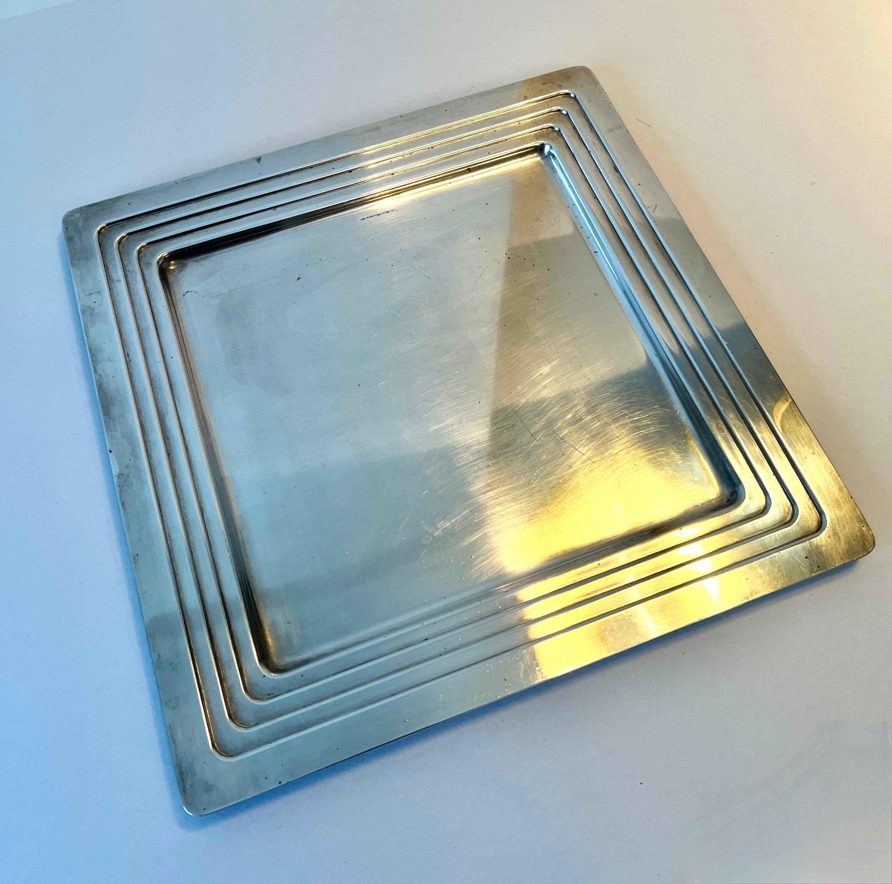 Art déco Ricci Argentieri Plateau en métal argenté Art Deco en vente