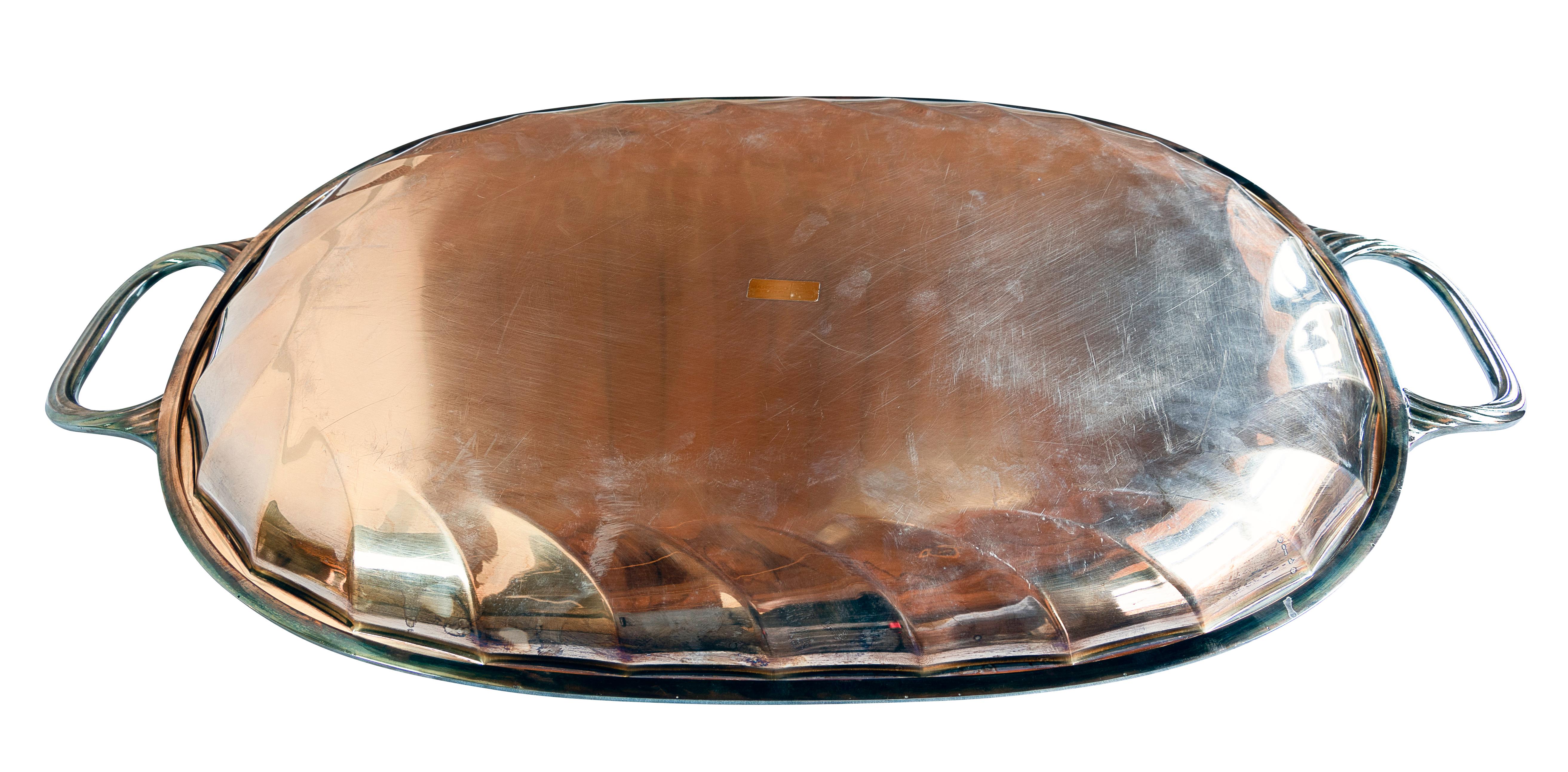 Italian Ricci Argentieri Italy Large Silver Serving Tray, 1950s