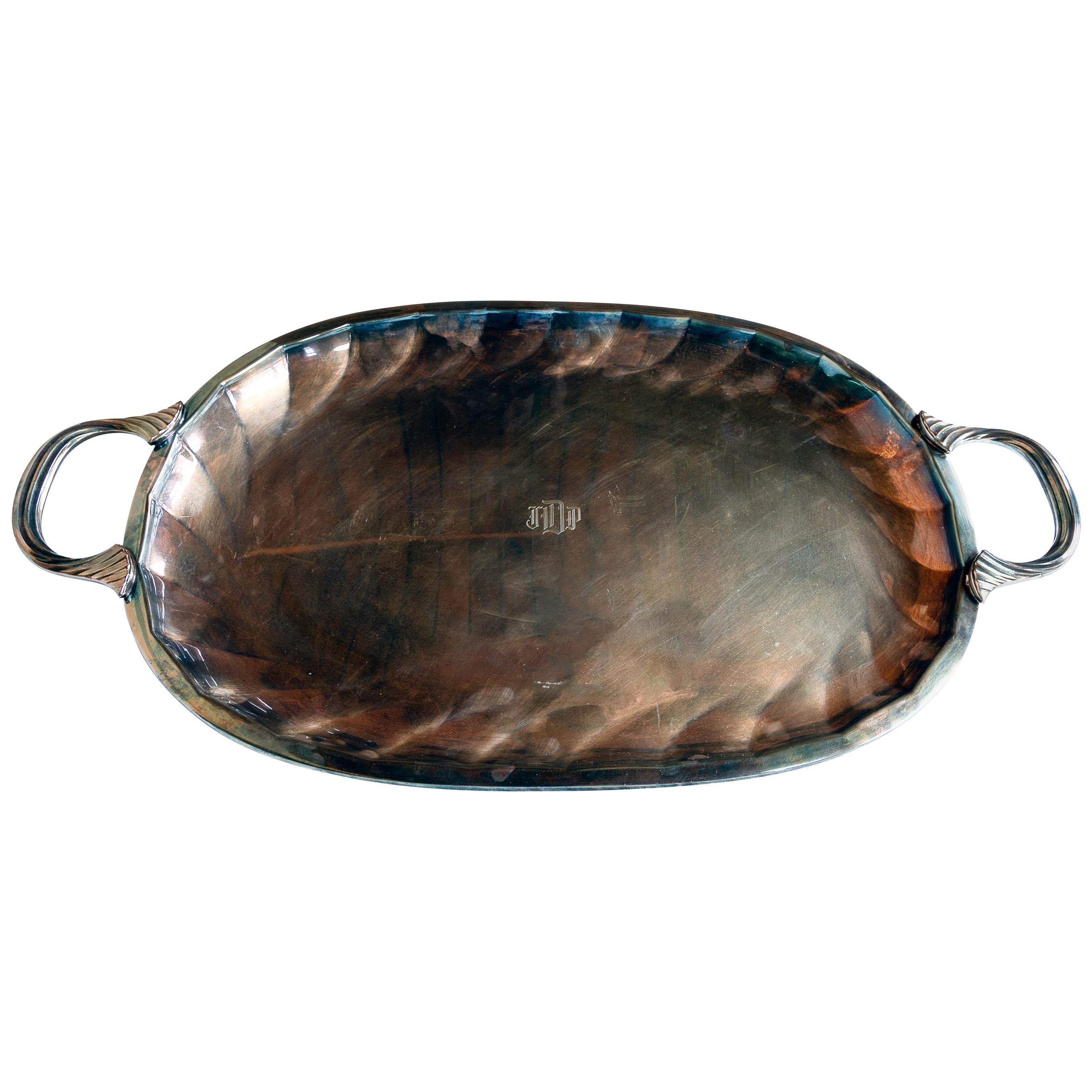 Ricci Argentieri Italy Large Silver Serving Tray, 1950s