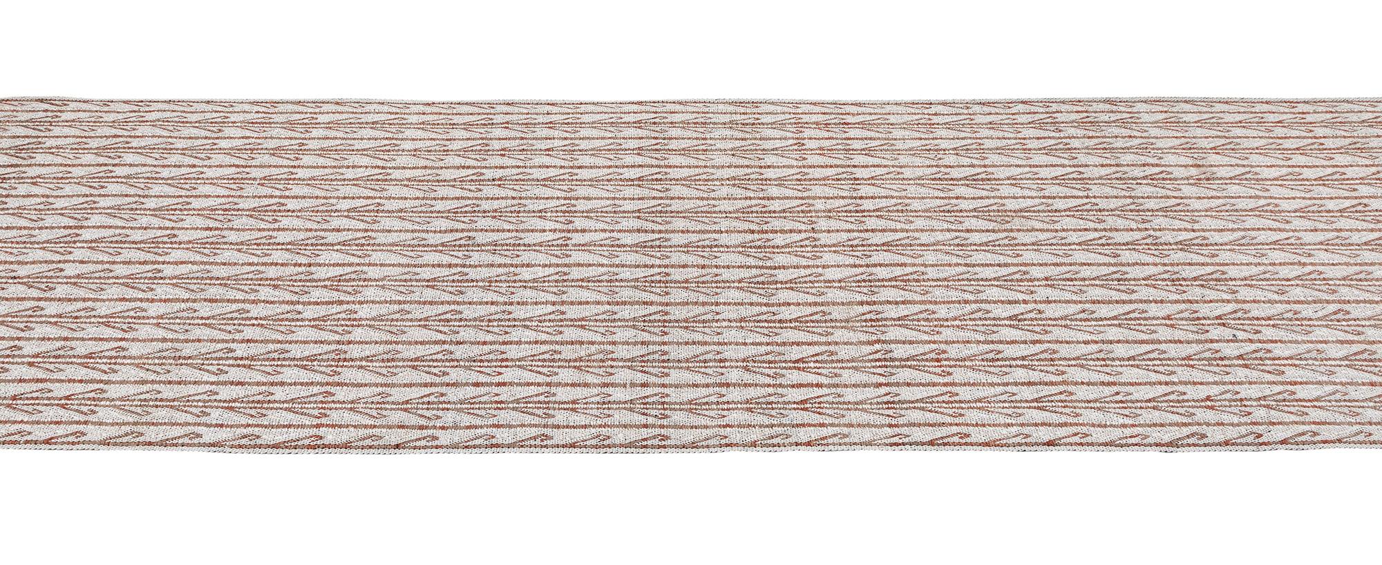 Contemporary Ricci Tribal Flatweave Runner Rug For Sale