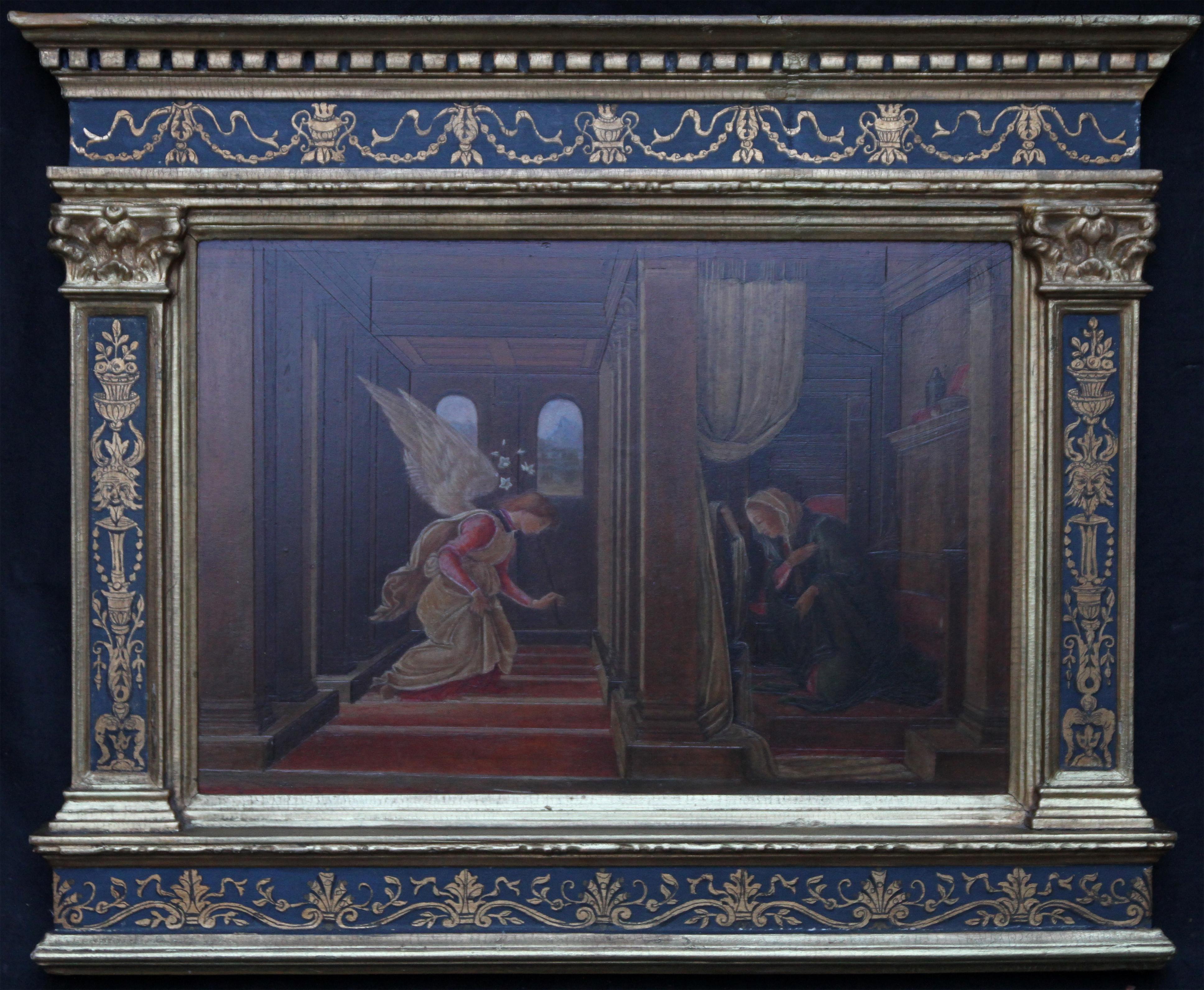 Ricciardo Meacci Figurative Painting - The Annunciation - Italian Victorian Pre-Raphaelite oil painting religious art