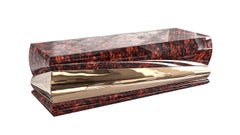 "Riccio" Coffee Table with Bronze and Burl Walnut, Hand Crafted, Istanbul