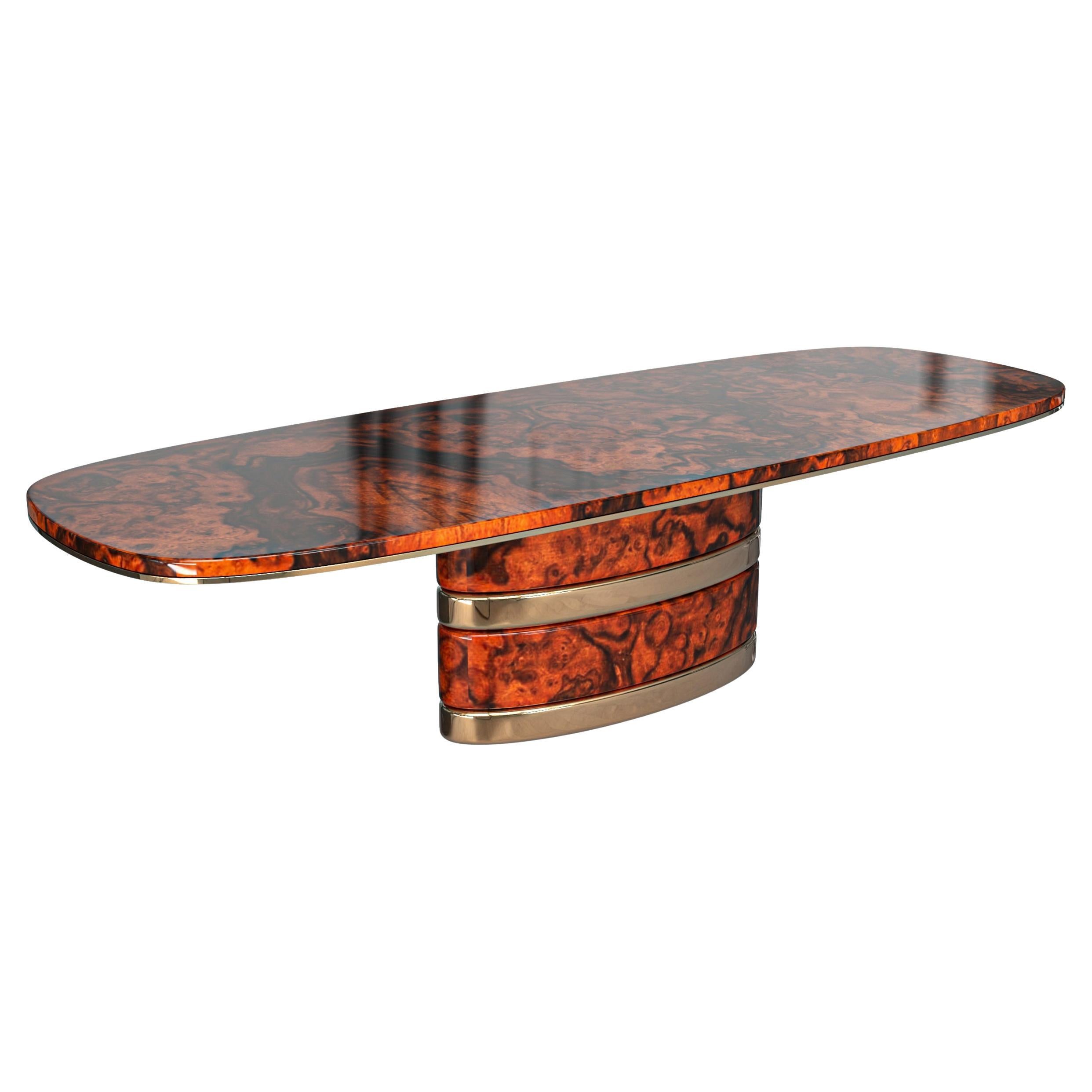 "Riccio" Dining Table with Bronze, Handmade, Istanbul