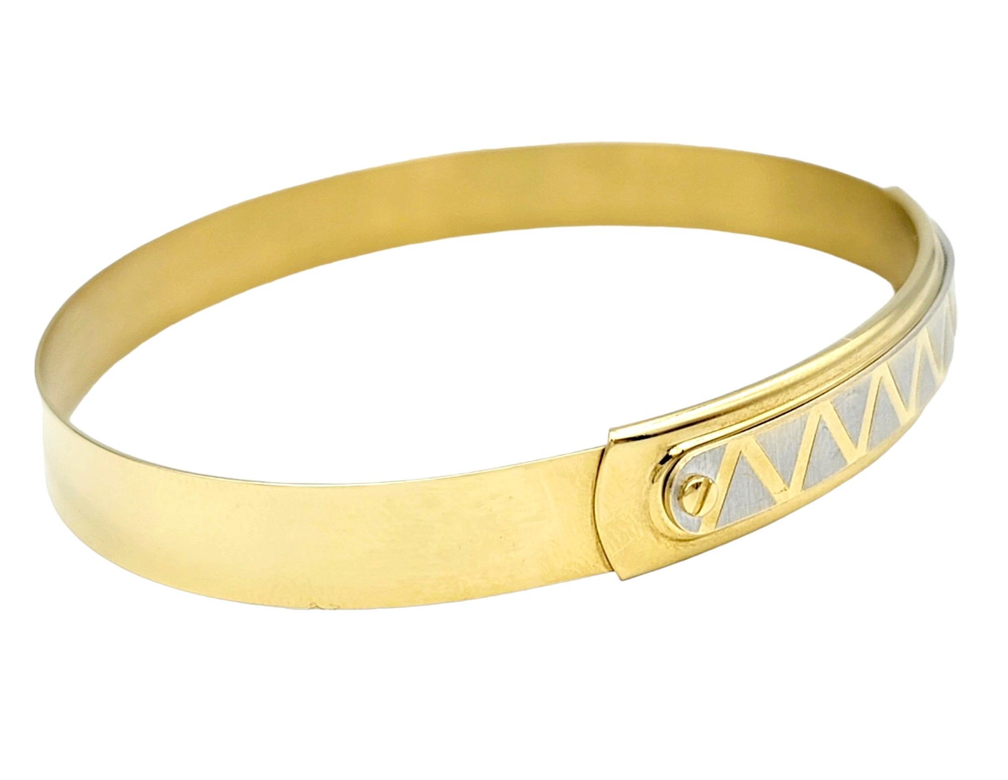 Ricciolo d'Oro Verstellbarer geometrischer Armreif aus 18 Karat Gold mit Slip-On (Zeitgenössisch)