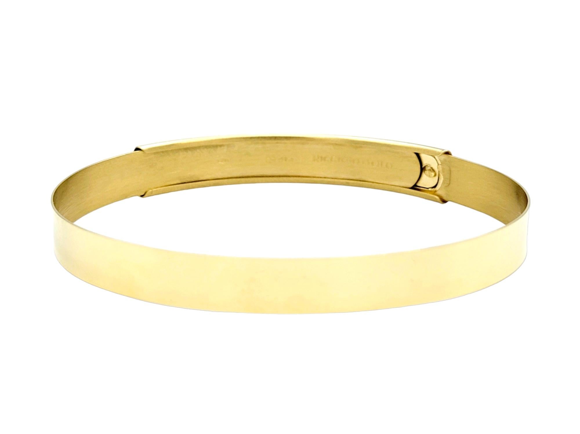 Contemporary Ricciolo d'Oro Slip-On Adjustable Geometric Bangle Bracelet in 18 Karat Gold For Sale
