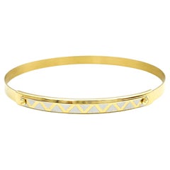 Ricciolo d'Oro Slip-On Adjustable Geometric Bangle Bracelet in 18 Karat Gold