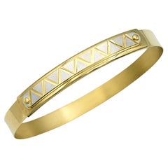 Ricciolo d'Oro Slip-On Adjustable Geometric Bangle Bracelet in 18 Karat Gold