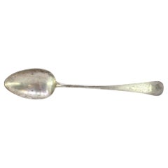 Rice and serving spoon in guilloche silver with a monogram card