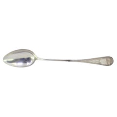 Rice and serving spoon in guilloche silver with a monogrammed card on the handle