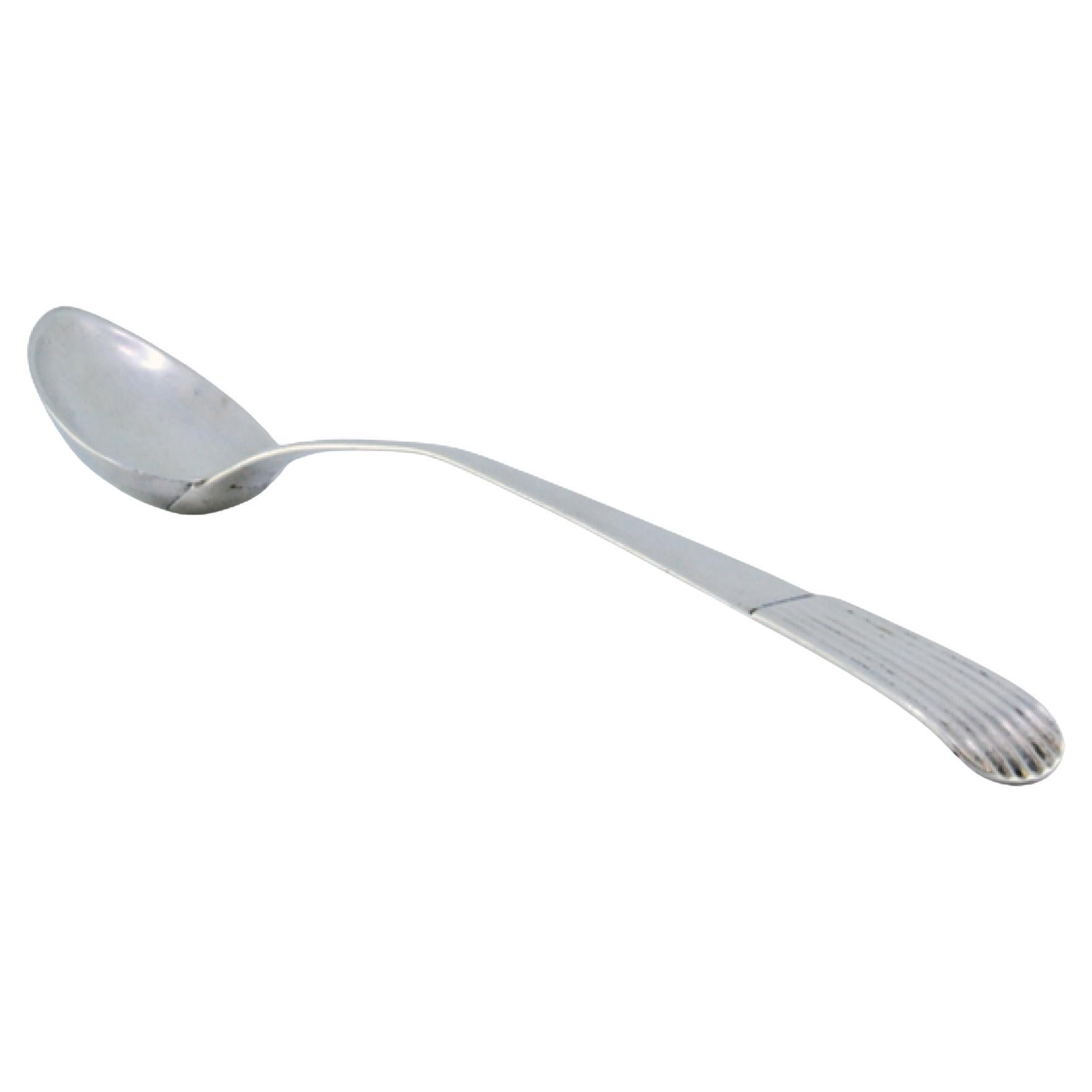 Rice and serving spoon in smooth silver with fluted handle