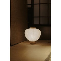 Rice Ball Table Light in Ash Wood & Industrial Rice Paper by KIMU