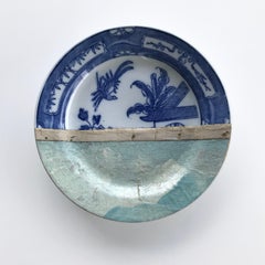 "Rice Fields on Bali" Contemporary Mixed-Media on Ceramic Plates Installation