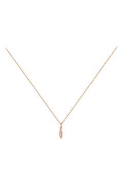 Rice Grain Diamond Necklace 14K Yellow Gold