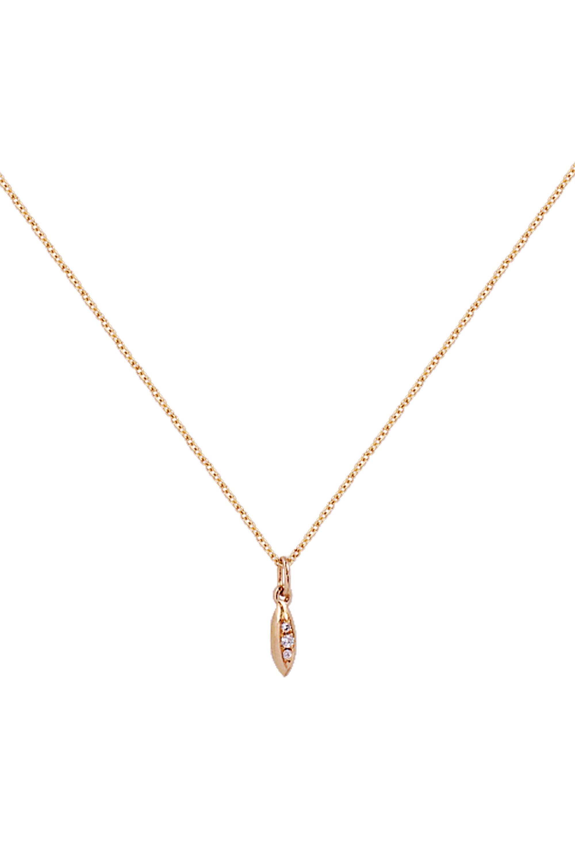 Rice Grain Diamant-Halskette 14K Gelbgold im Zustand „Neu“ im Angebot in beverly hills, CA