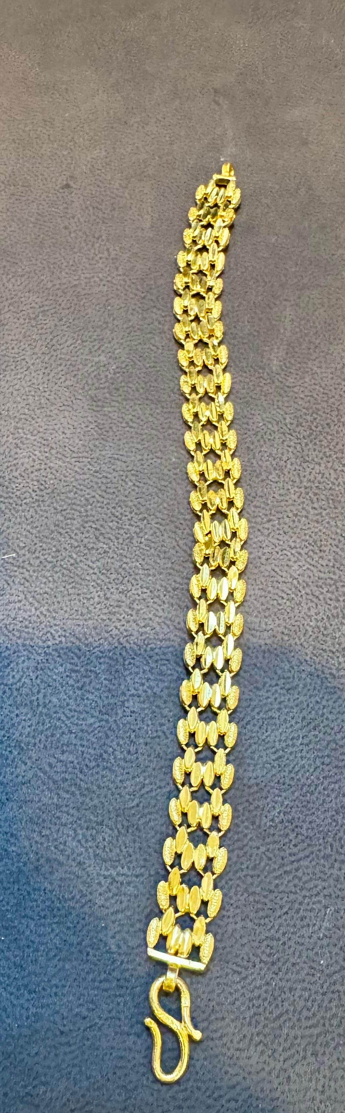 Rice Link 24 Karat Pure Yellow Gold Solid Bracelet, 15.6 Gm, Unisex , 7 INCH 7