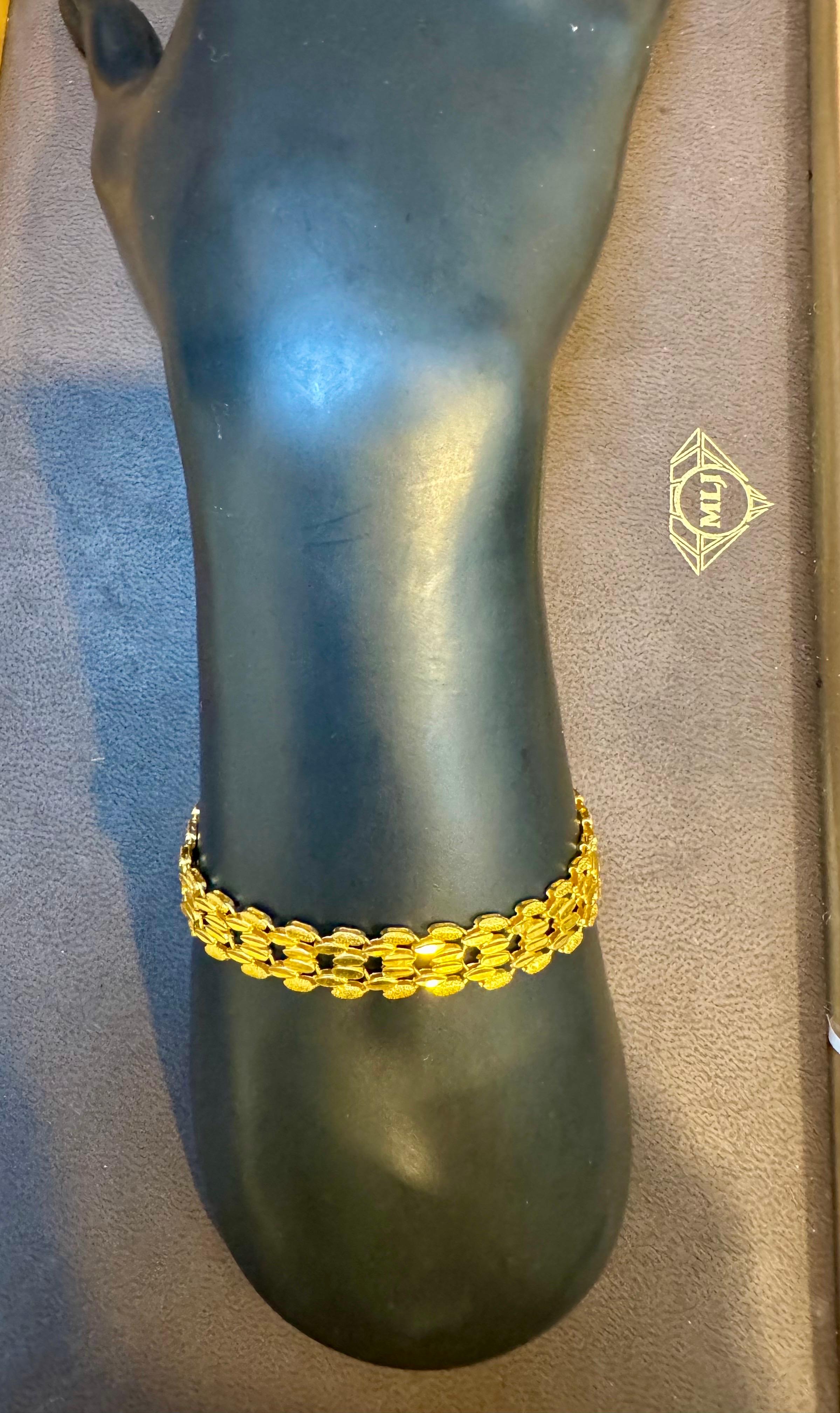 Rice Link 24 Karat Pure Yellow Gold Solid Bracelet, 15.6 Gm, Unisex , 7 INCH 3