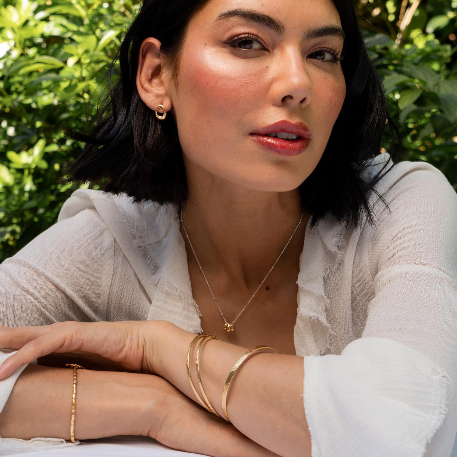 Contemporaneo Bracciale Nomade di Riso in oro Vermeil 18ct in vendita