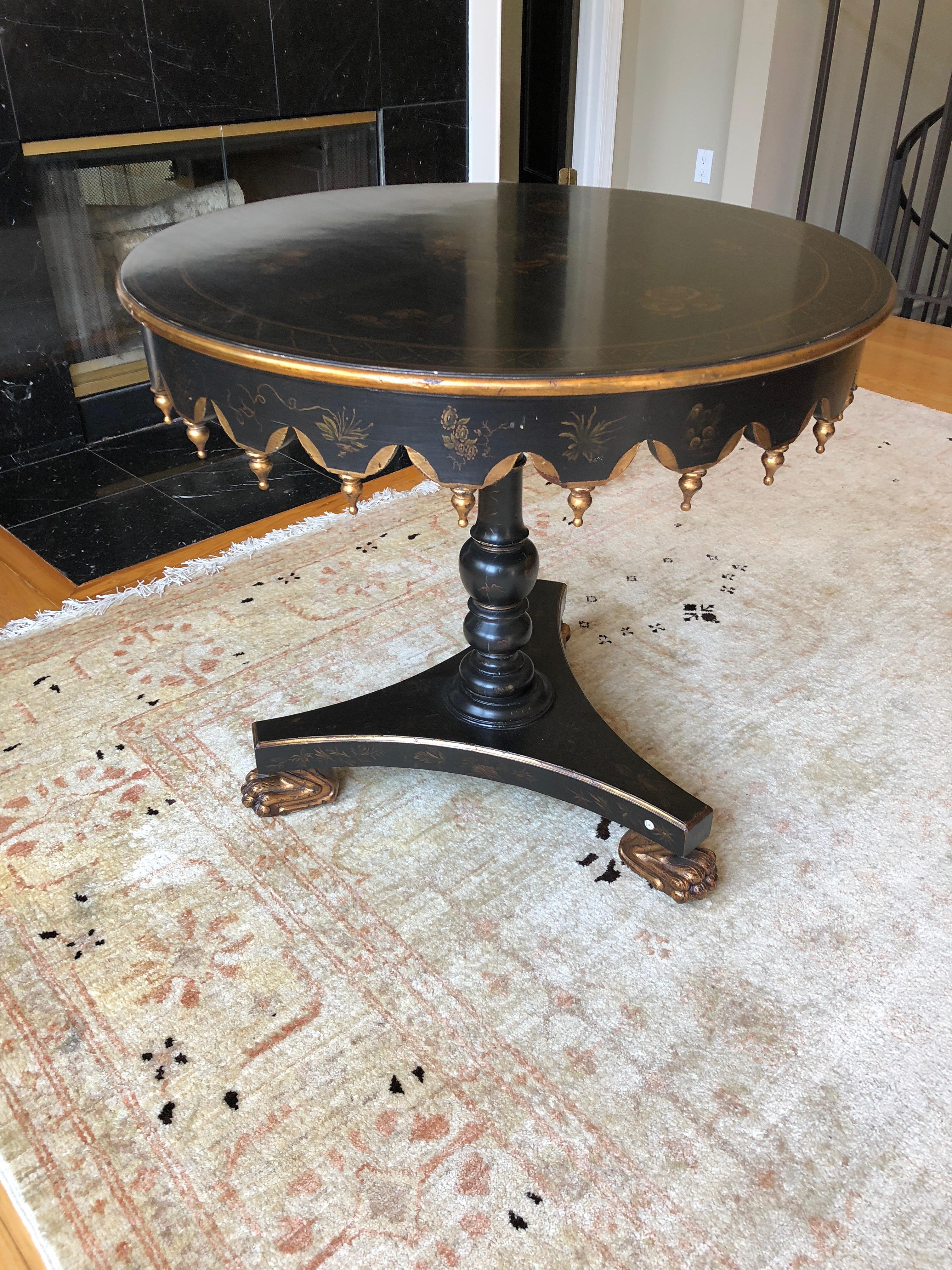 Rich Alfonso Marina Round Side or Centre Hollywood Regency Table 4