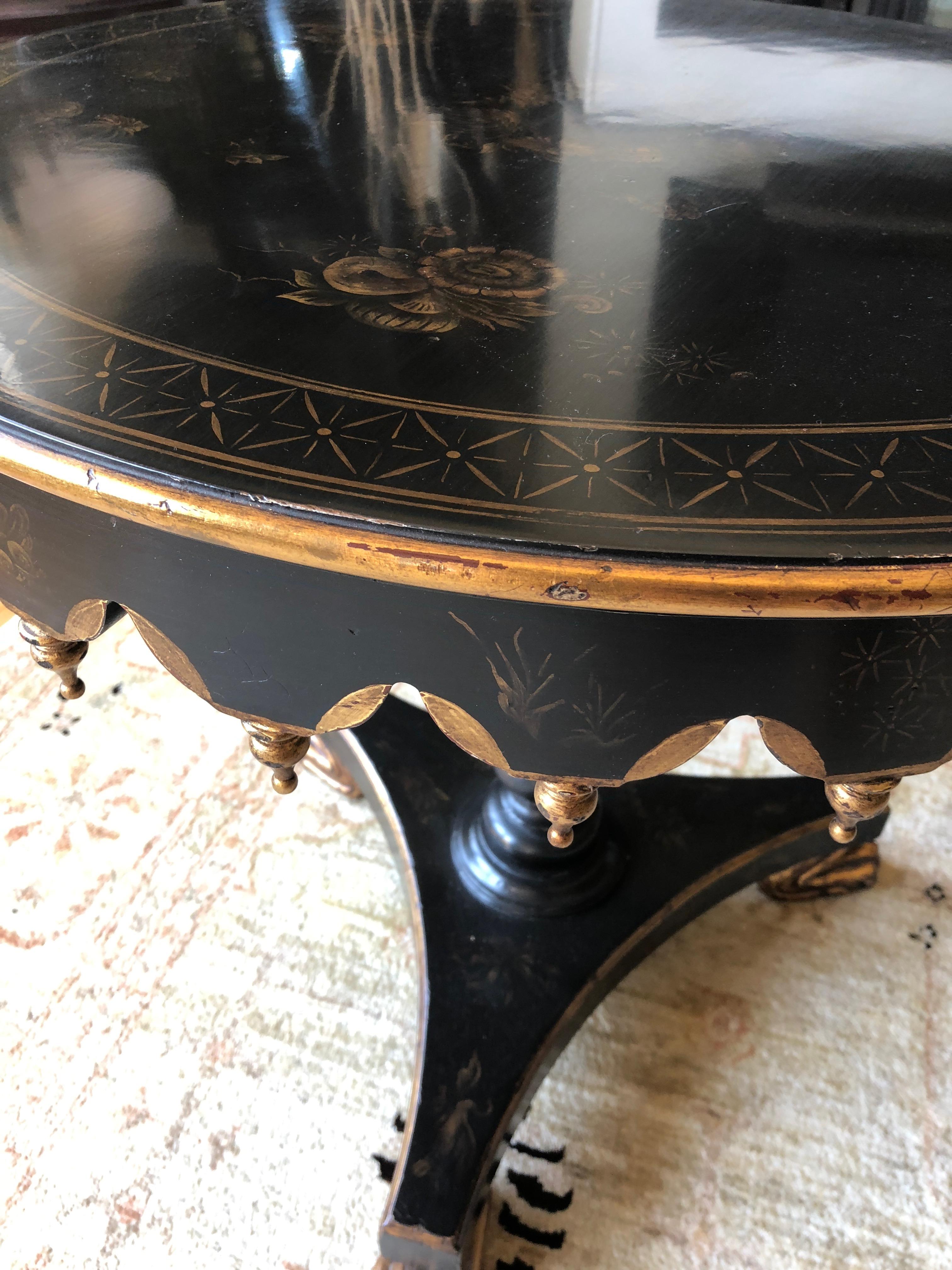 Rich Alfonso Marina Round Side or Centre Hollywood Regency Table 3