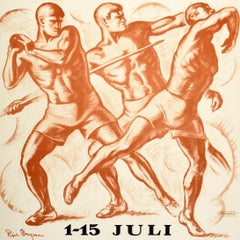 Original Vintage Sport Poster Swedish Fighting Games Gothenburg 1923 Sweden