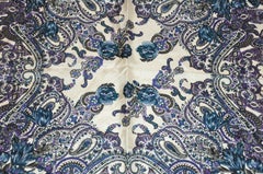 Rich Burgundy "Floral Entwined With Palseys" Silk Scarf