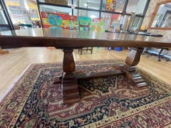 Rich Chestnut Italian Trestle Farm Table