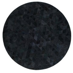 Small Round Charcoal Customizable Round Trilogia Cowhide Area Rug Small